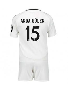 Real Madrid Arda Guler #15 Heimtrikotsatz für Kinder 2024-25 Kurzarm (+ Kurze Hosen)